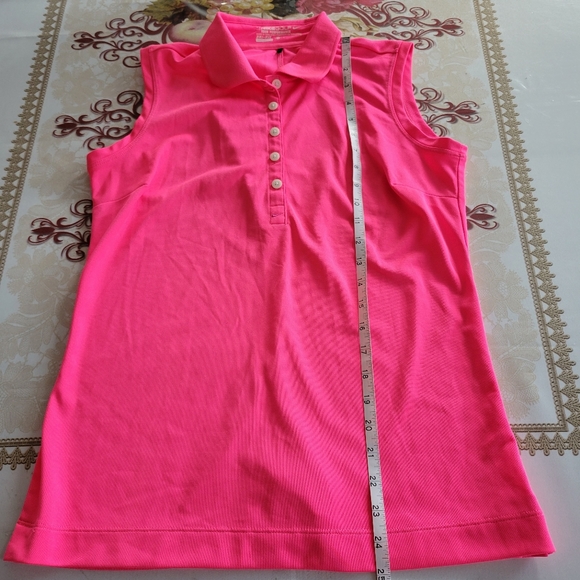 Nike Golf Tour Performance Dri Fit Pink Sleeveless Shirt - Picture 7 of 9